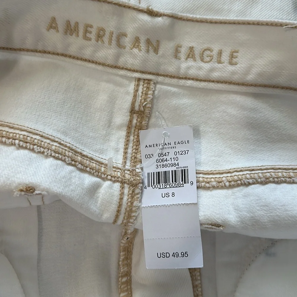 NWT American Eagle Off White 90s Boyfriend High Rise Jean Shorts Womens 8/29